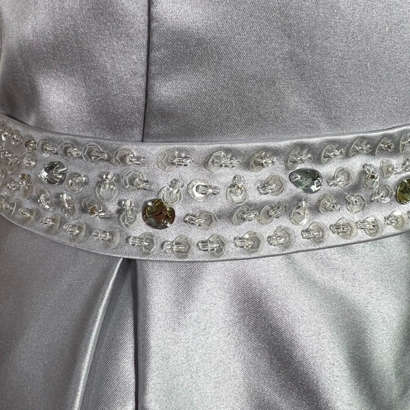 Vnaix Bridals Womens Wedding Dress Long Satin Halter Pockets Grey, Sz 8 - Picture 13 of 16